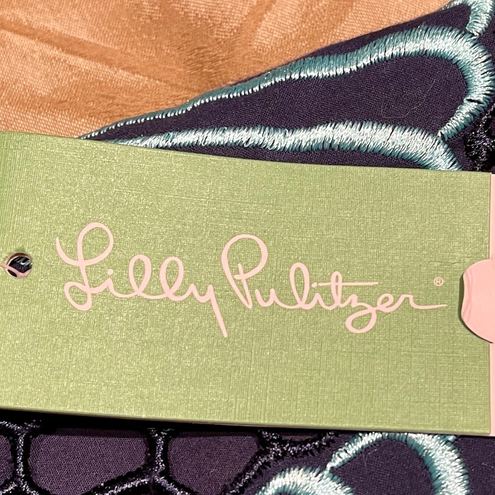 🐚Lilly Pulitzer Delia Shift Dress In Jumbo Sea Eyelet Pattern - Size 4 - NWT🐚 - Picture 6 of 7